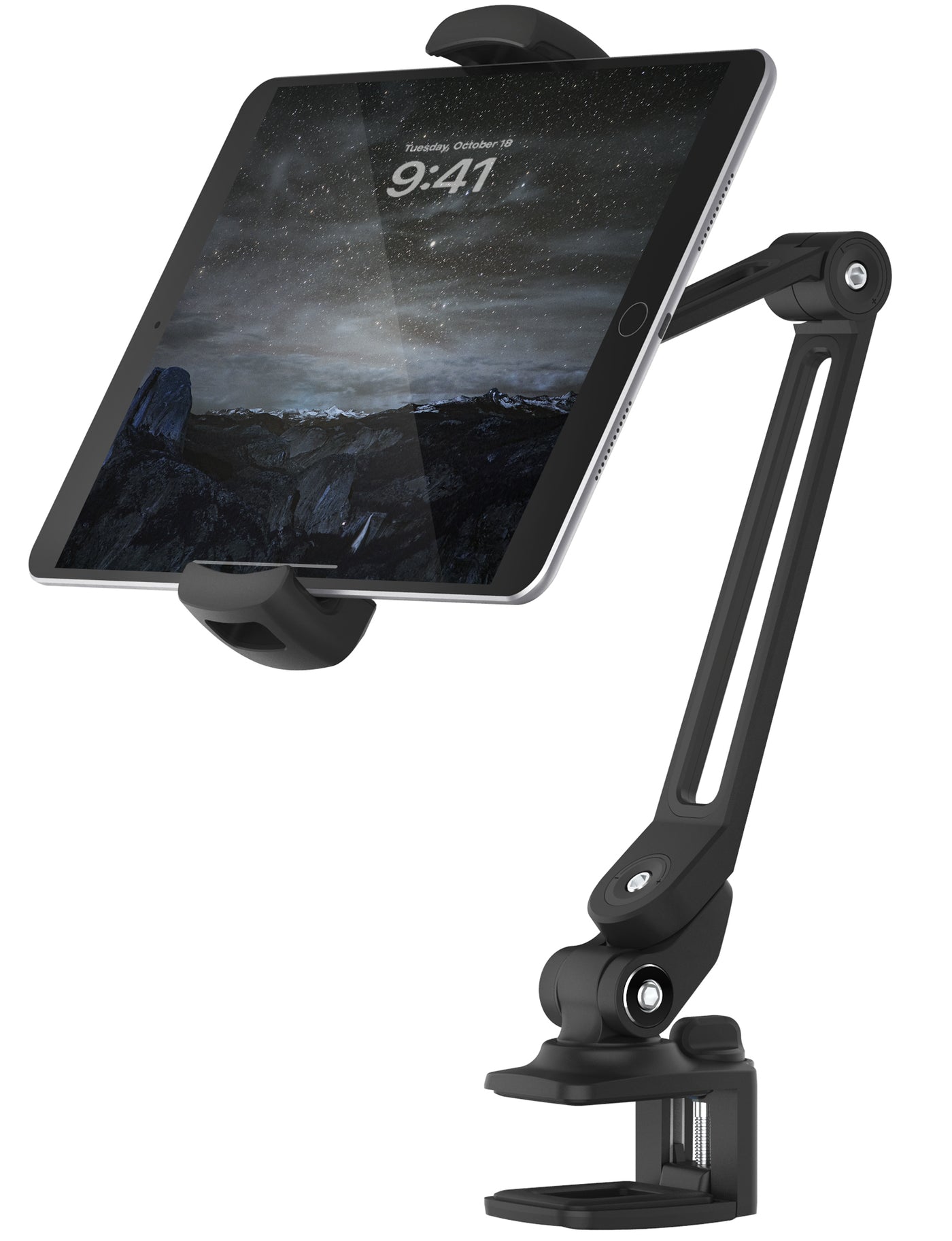 iRing Smart Mount - Tablet Mount & Cell Phone Holder Stand (Long Arm/Clamp Base)